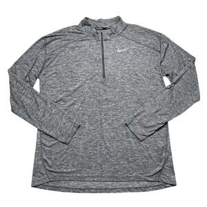 NIKE RUNNING DRI-FIT Shirt Men's XL Athleisure Thumb Holes Gray 1/4 Quarter Zip